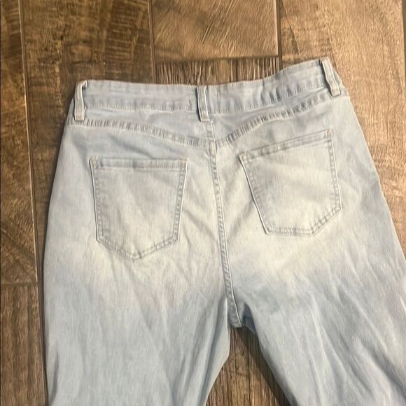 YMI Blue Flare Wide Leg Jeans with Distressed Details - Picture 3 of 3